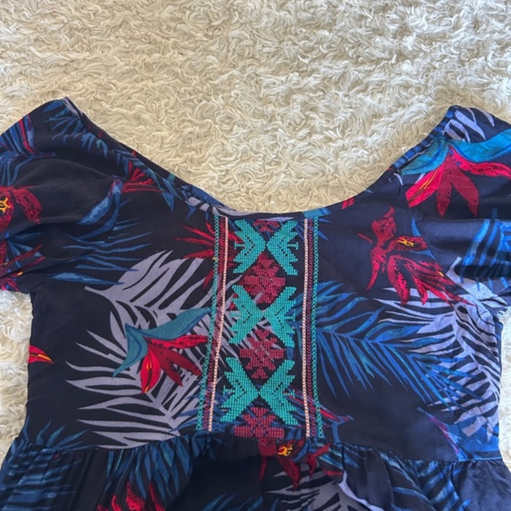 Roxy Multicolor Leaf Pattern Dress - image 6